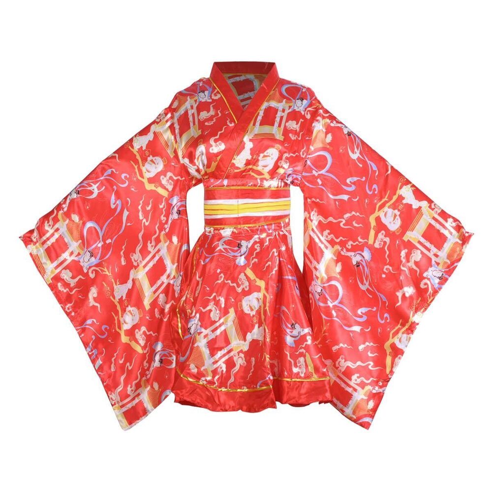 2883 Sexy Short Kimono Costume Adult Japanese Geisha Robe Prints Floral